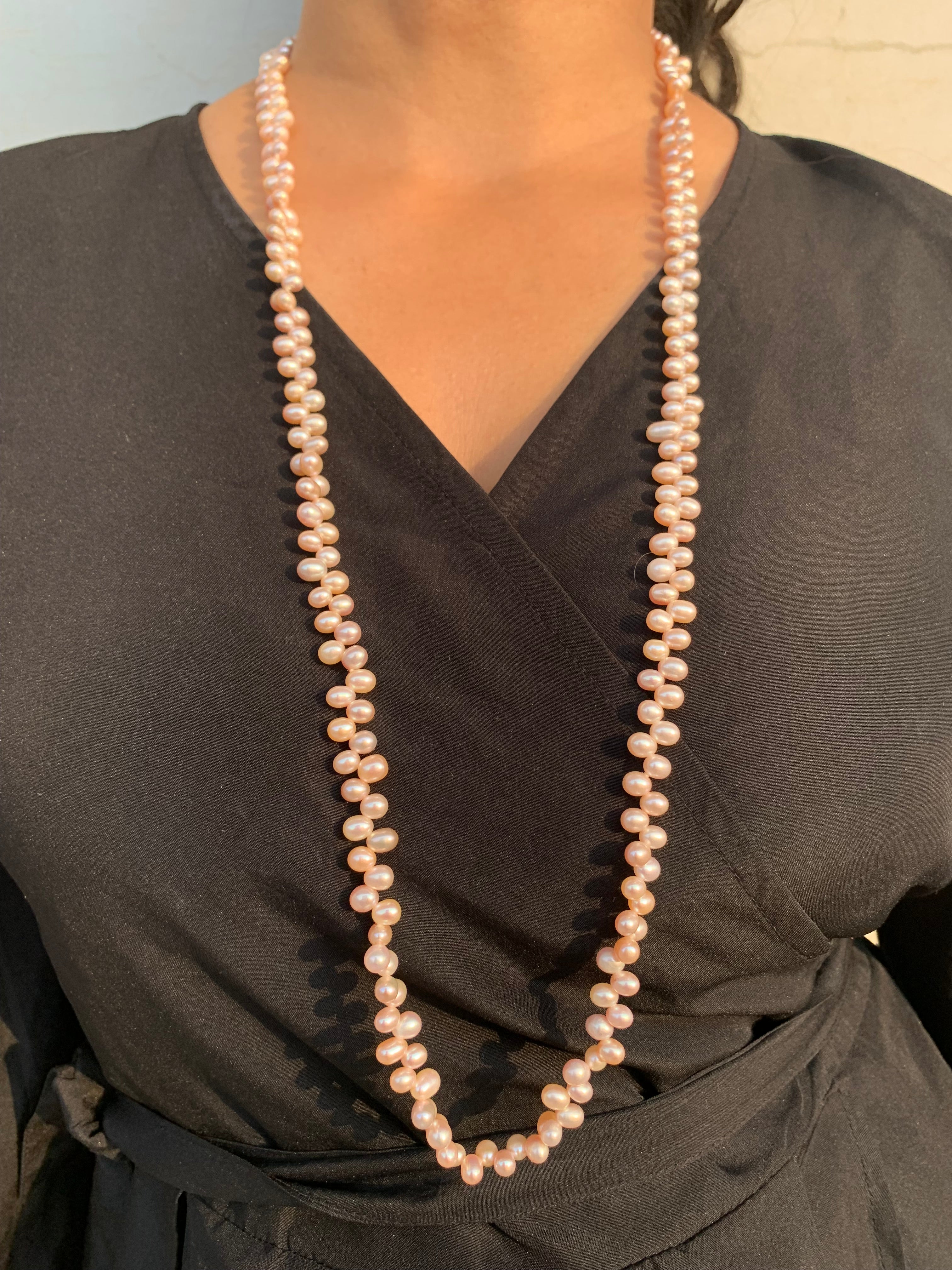 Long Drop Shape Pearl Necklace