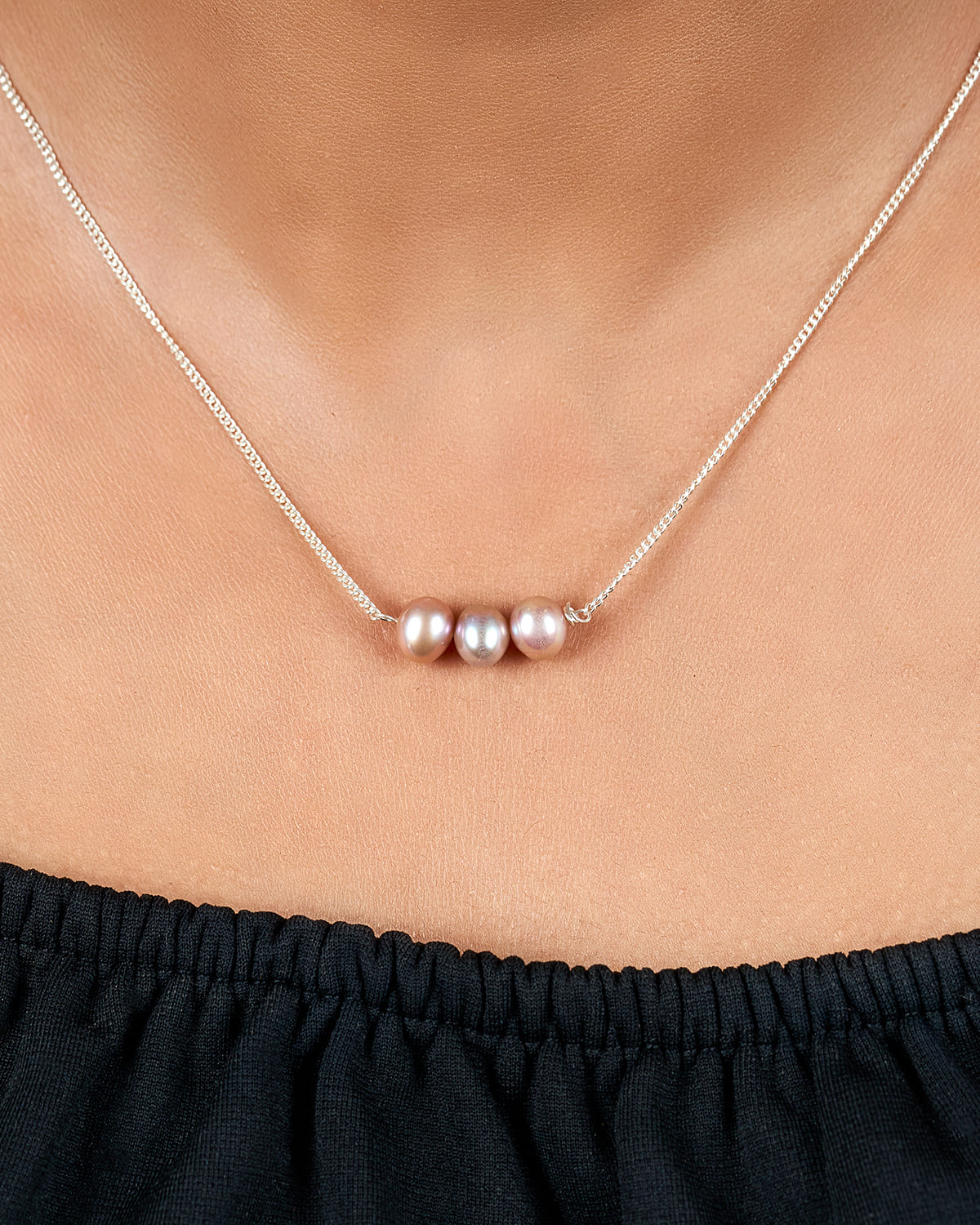 Sterling Silver Pearl Chain With beautiful luster